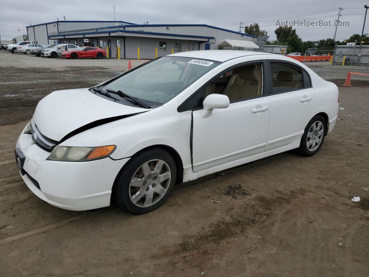 2008 Honda Civic Lx White vin: 1HGFA16578L053323