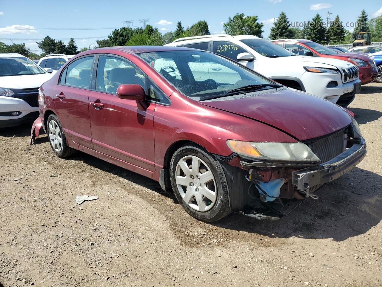 2008 Honda Civic Lx Красный vin: 1HGFA16588L027846