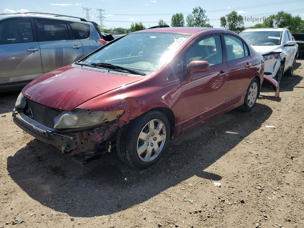 2008 Honda Civic Lx Красный vin: 1HGFA16588L027846