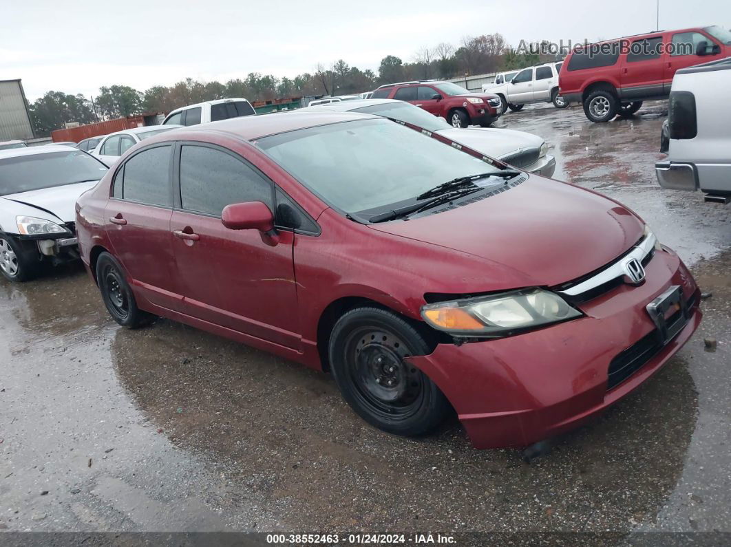 2008 Honda Civic Lx Red vin: 1HGFA16588L058918