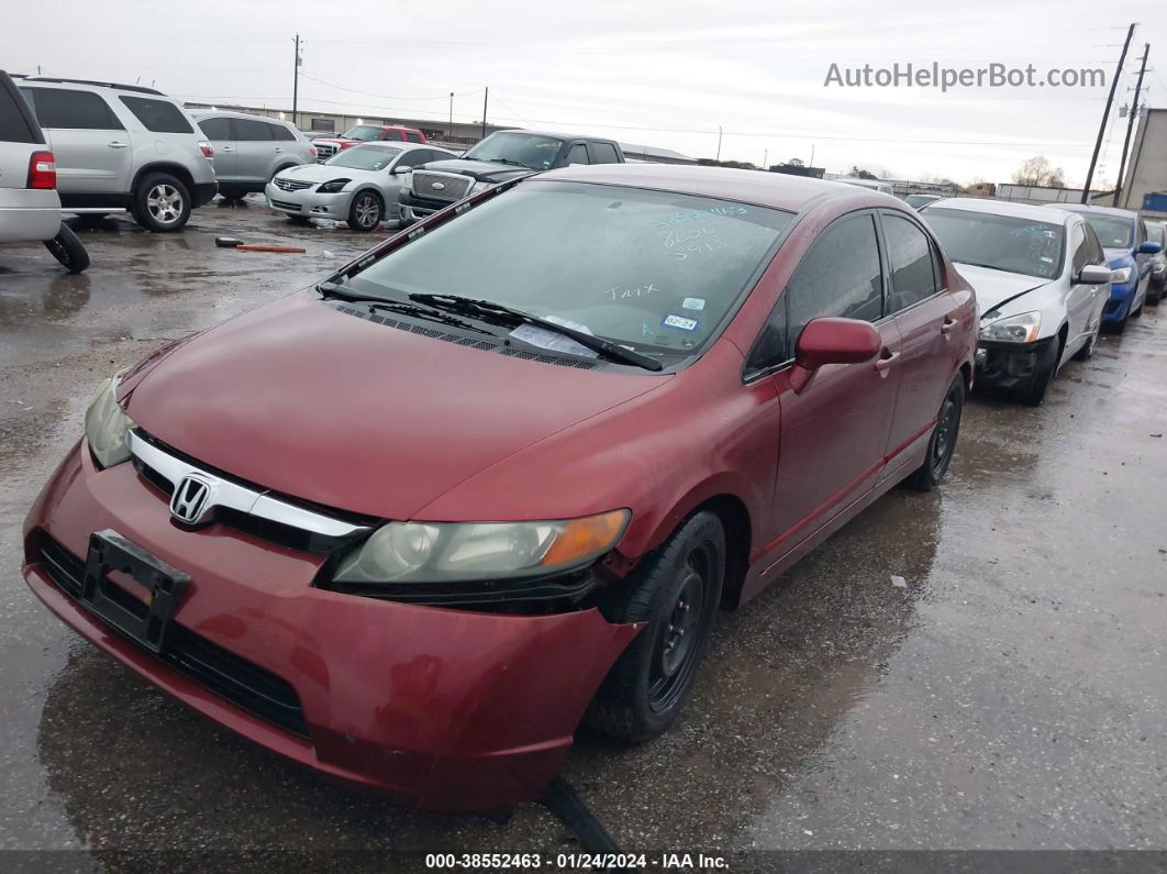 2008 Honda Civic Lx Red vin: 1HGFA16588L058918