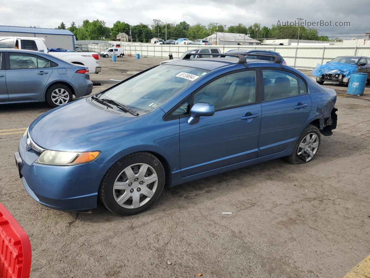 2008 Honda Civic Lx Blue vin: 1HGFA16598L008397