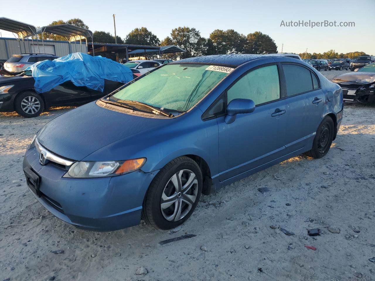 2008 Honda Civic Lx Blue vin: 1HGFA16598L018153