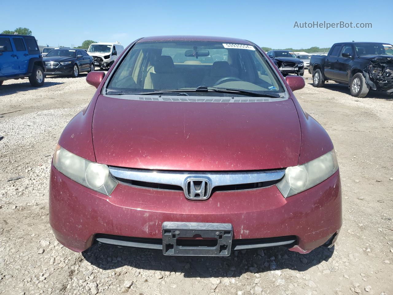 2008 Honda Civic Lx Red vin: 1HGFA16598L118320