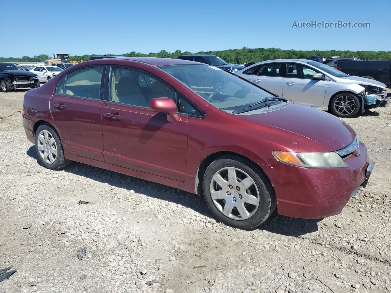 2008 Honda Civic Lx Red vin: 1HGFA16598L118320