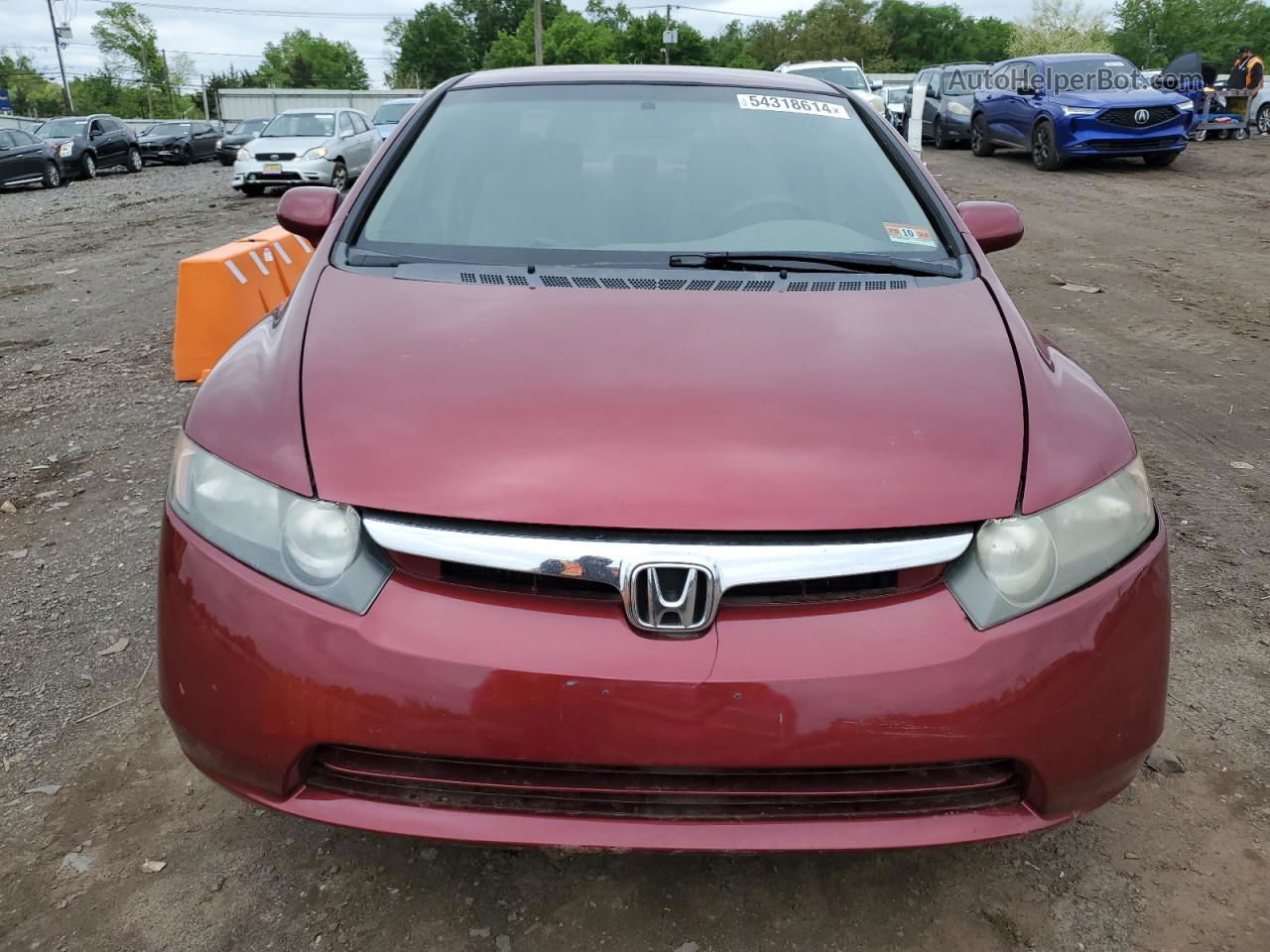 2006 Honda Civic Lx Burgundy vin: 1HGFA165X6L042359