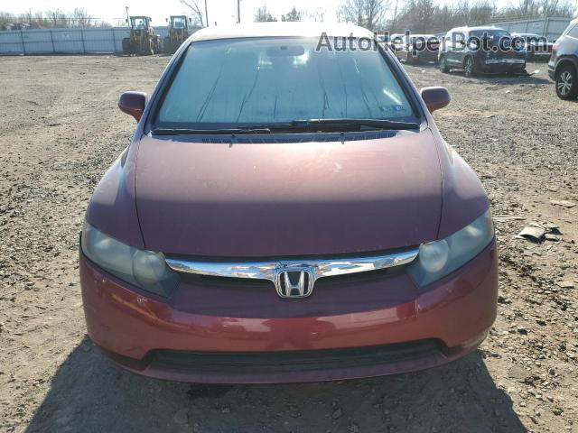 2006 Honda Civic Lx Burgundy vin: 1HGFA165X6L114614