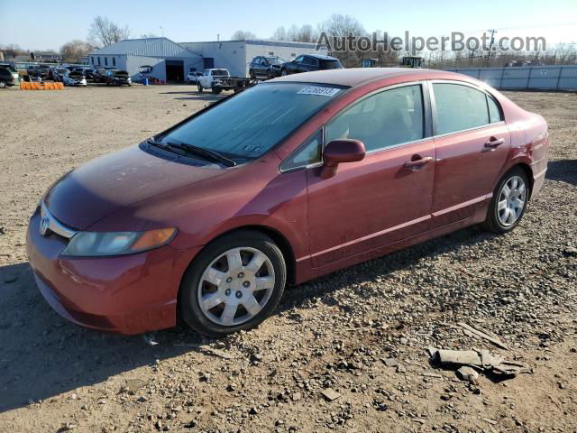 2006 Honda Civic Lx Burgundy vin: 1HGFA165X6L114614