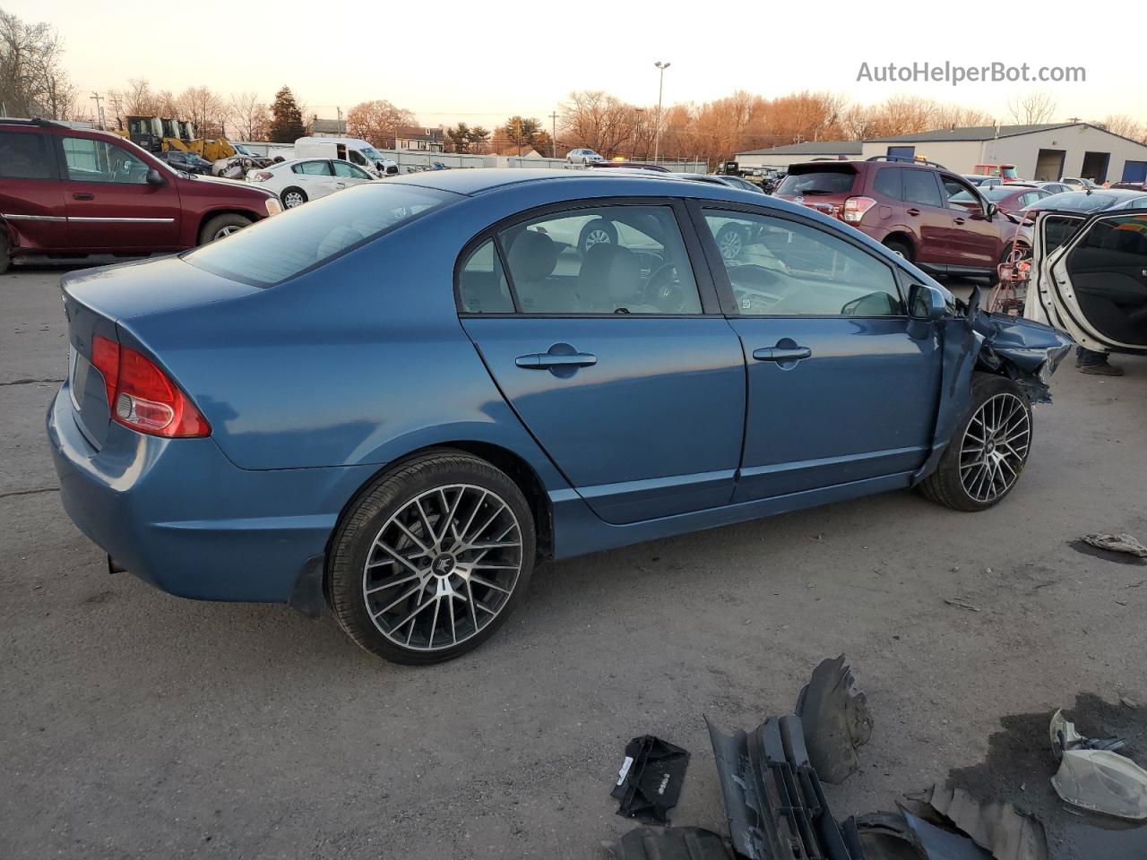 2008 Honda Civic Lx Синий vin: 1HGFA165X8L057320