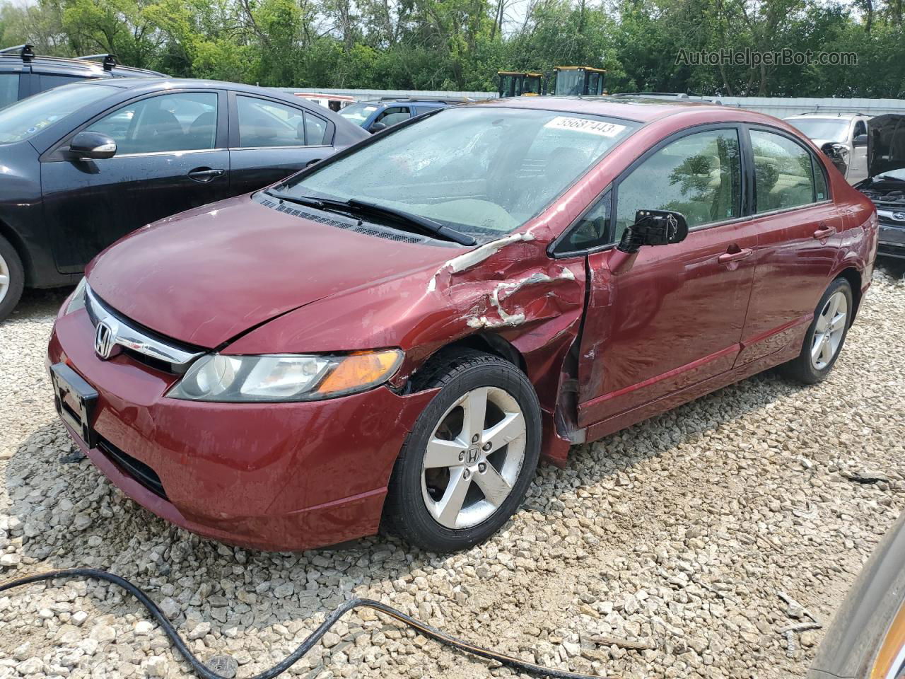 2006 Honda Civic Ex Burgundy vin: 1HGFA16806L109786