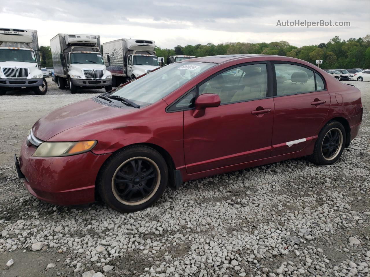 2008 Honda Civic Ex Red vin: 1HGFA16828L022250