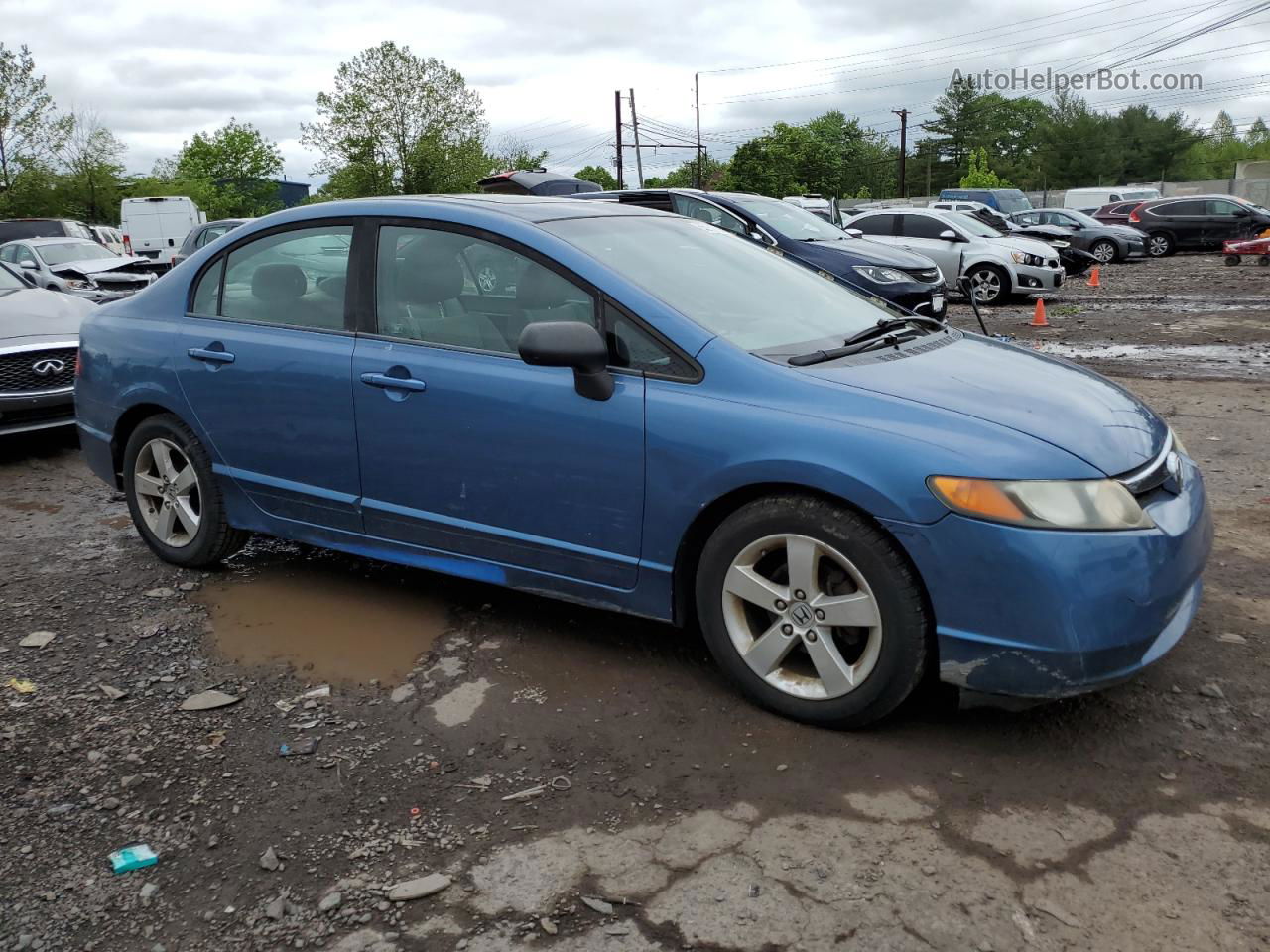 2008 Honda Civic Ex Синий vin: 1HGFA16848L022914