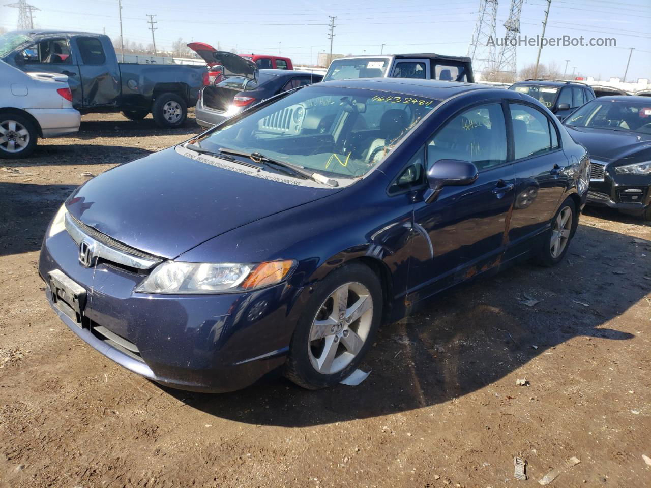 2008 Honda Civic Exl Синий vin: 1HGFA16958L022400