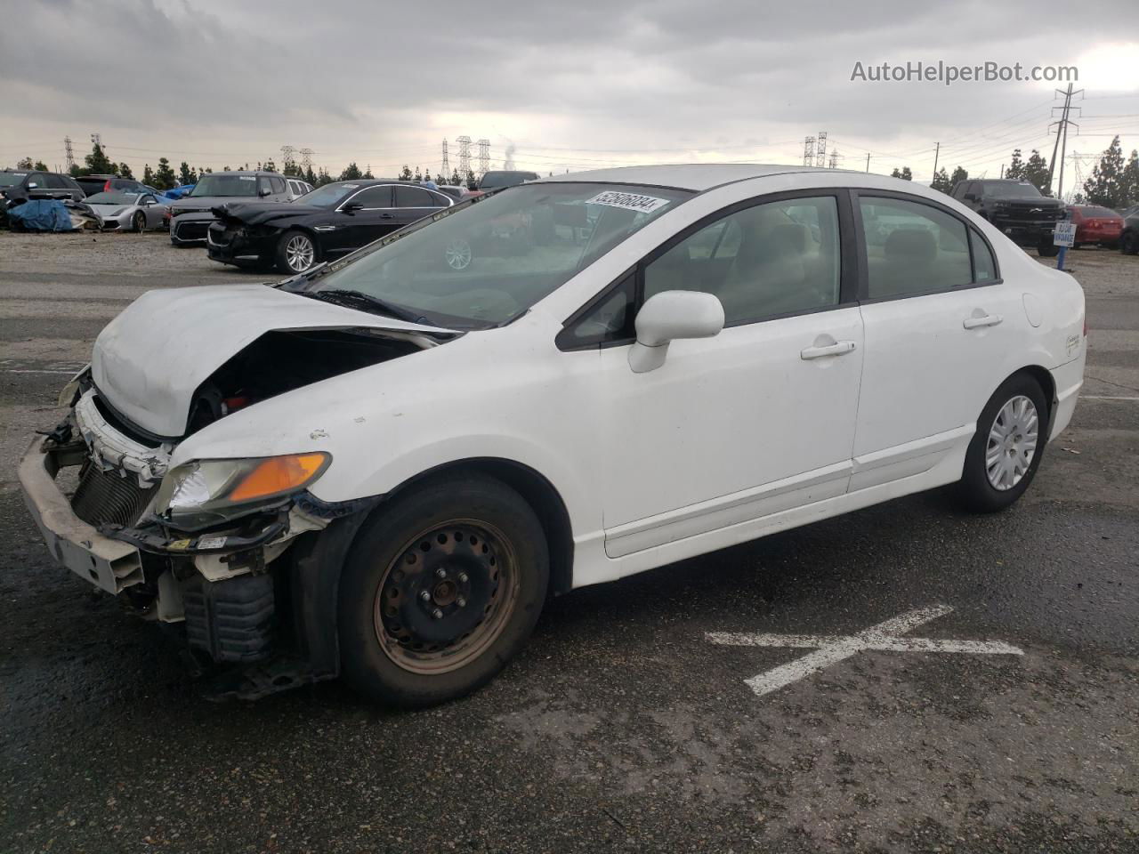 2008 Honda Civic Gx White vin: 1HGFA465X8L000360