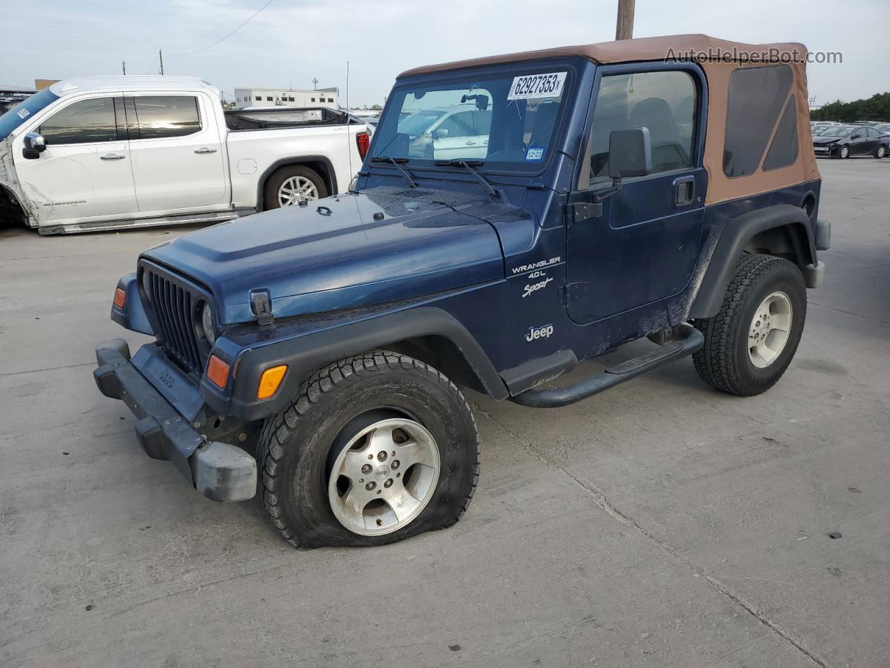 2000 Jeep Wrangler / Tj Sport Blue vin: 1J4FA49S7YP731881