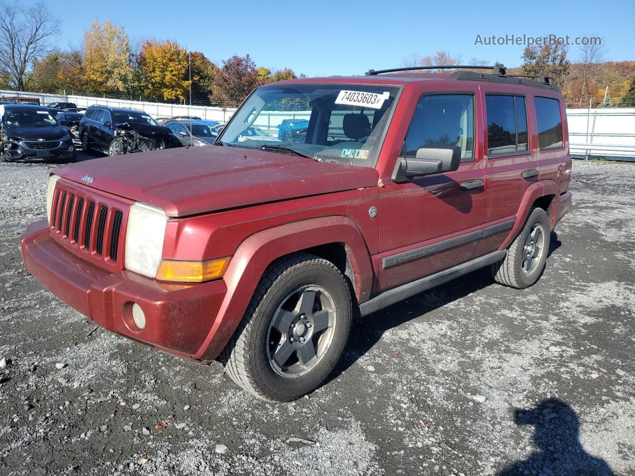 2006 Jeep Commander  Красный vin: 1J8HG48N06C132567