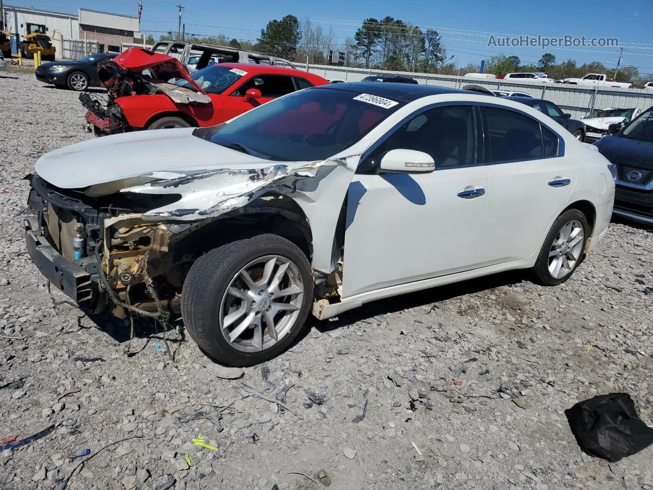 2014 Nissan Maxima S White vin: 1N4AA5AP0EC909992