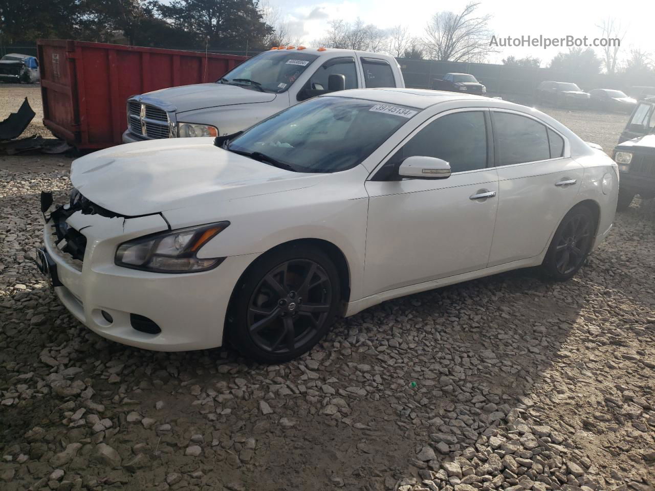 2014 Nissan Maxima S White vin: 1N4AA5AP1EC431890