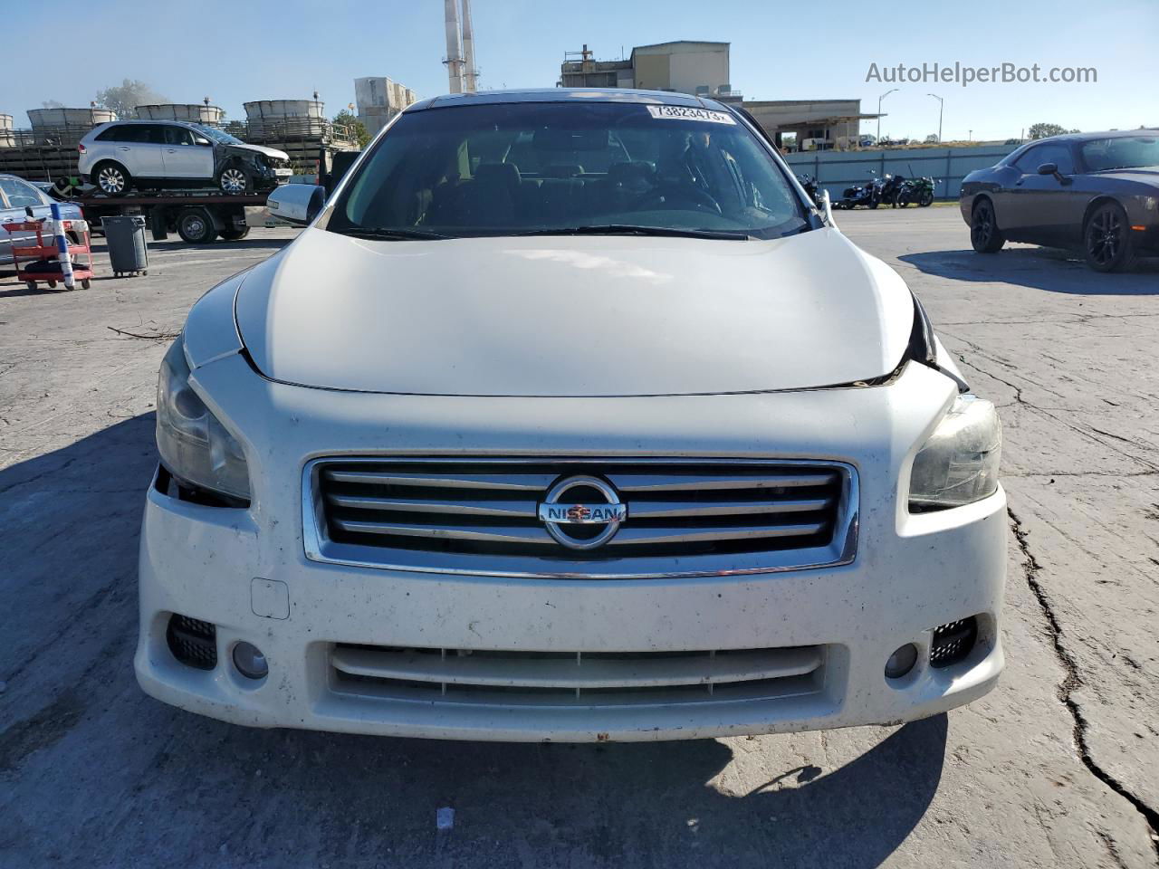 2014 Nissan Maxima S White vin: 1N4AA5AP1EC488087