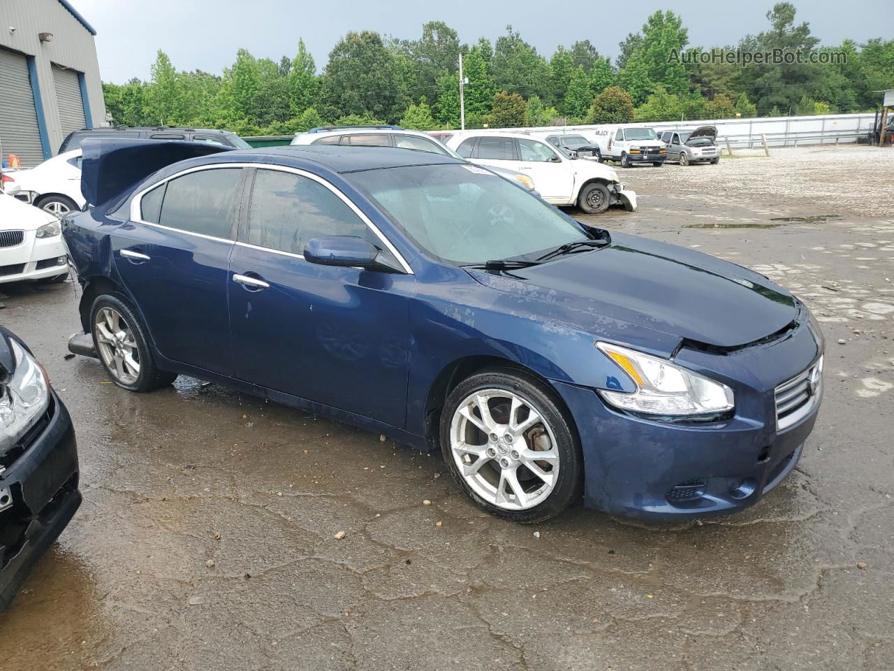 2014 Nissan Maxima S Синий vin: 1N4AA5AP2EC445183