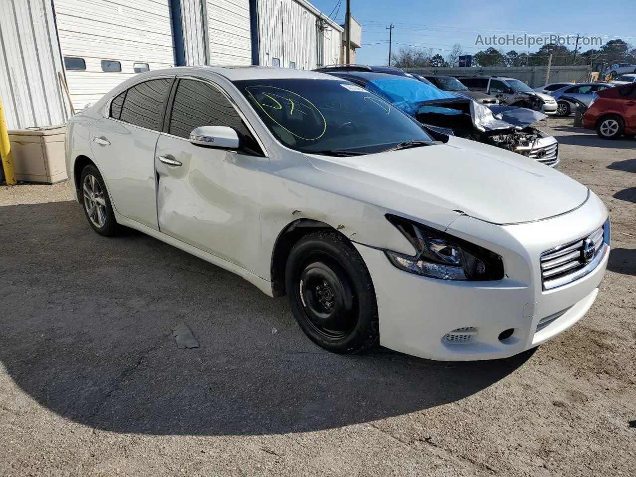 2014 Nissan Maxima S White vin: 1N4AA5AP3EC432894