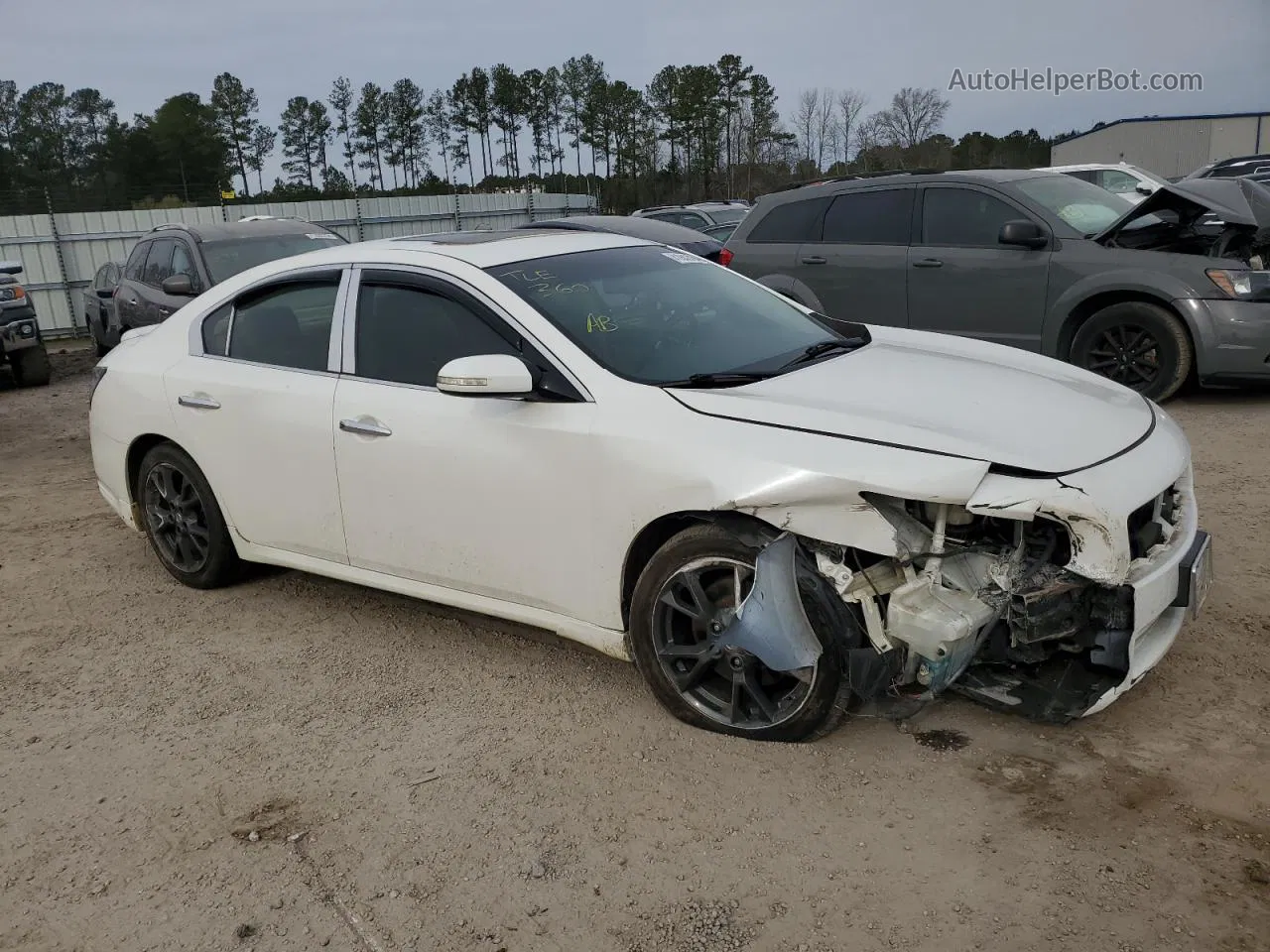 2014 Nissan Maxima S White vin: 1N4AA5AP3EC439845