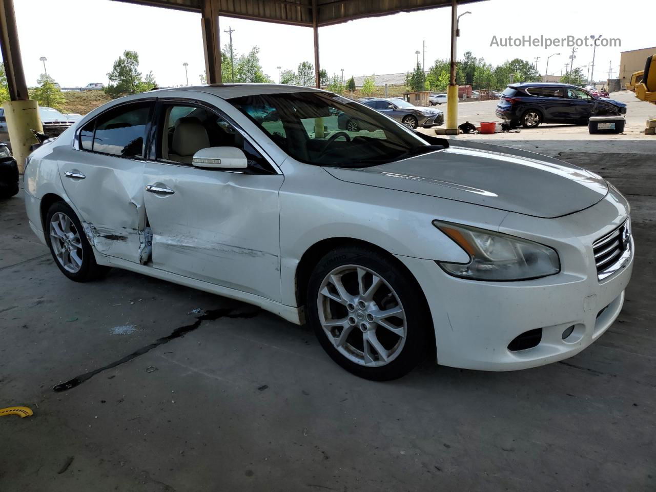 2014 Nissan Maxima S White vin: 1N4AA5AP7EC468006