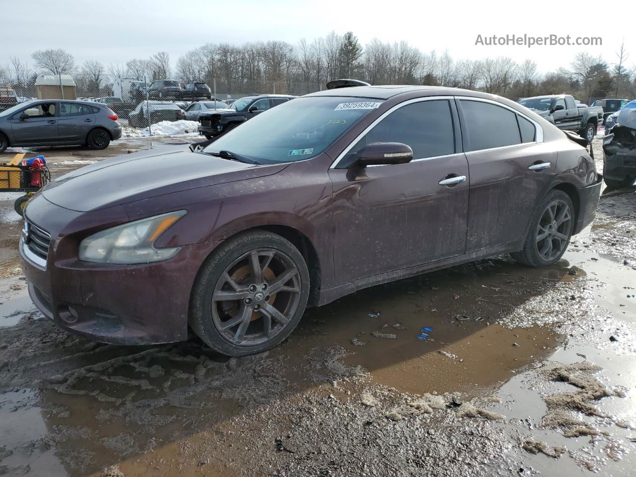 2014 Nissan Maxima S Burgundy vin: 1N4AA5AP7EC477966