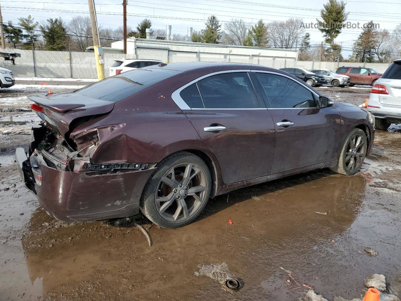 2014 Nissan Maxima S Burgundy vin: 1N4AA5AP7EC477966