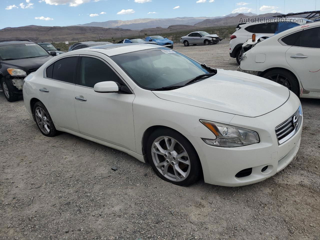 2014 Nissan Maxima S White vin: 1N4AA5AP8EC437024