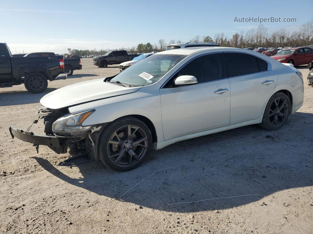 2014 Nissan Maxima S White vin: 1N4AA5AP8EC905074