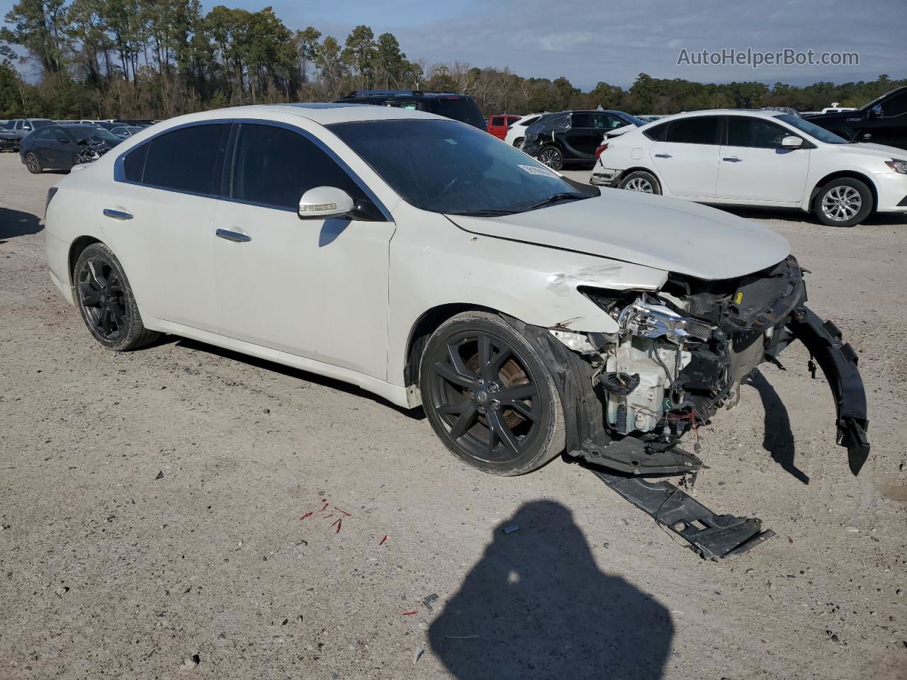 2014 Nissan Maxima S White vin: 1N4AA5AP8EC905074