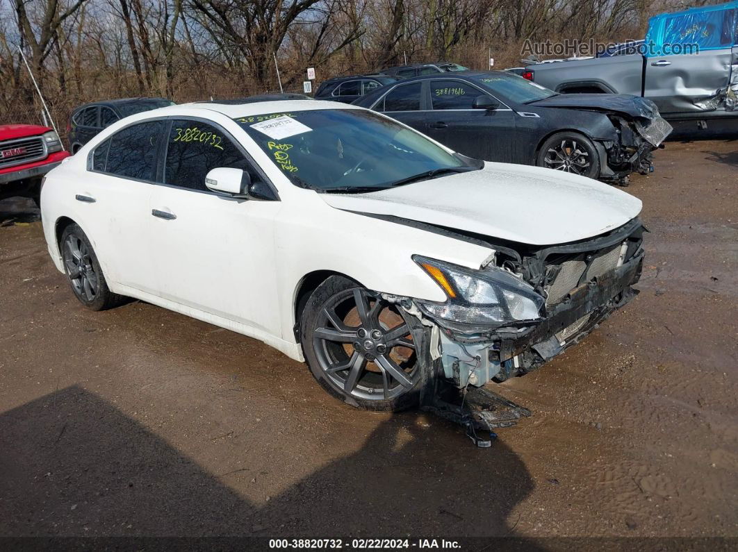 2014 Nissan Maxima 3.5 Sv White vin: 1N4AA5AP9EC907397