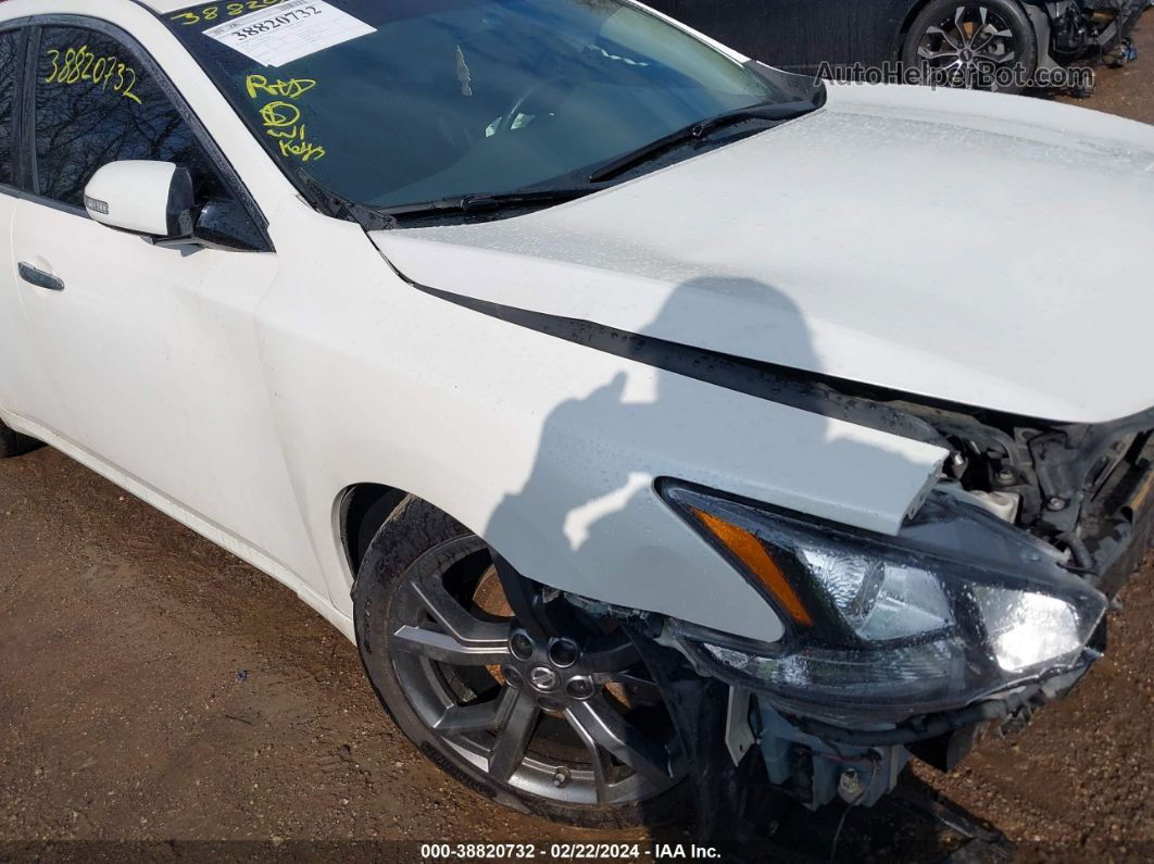 2014 Nissan Maxima 3.5 Sv White vin: 1N4AA5AP9EC907397