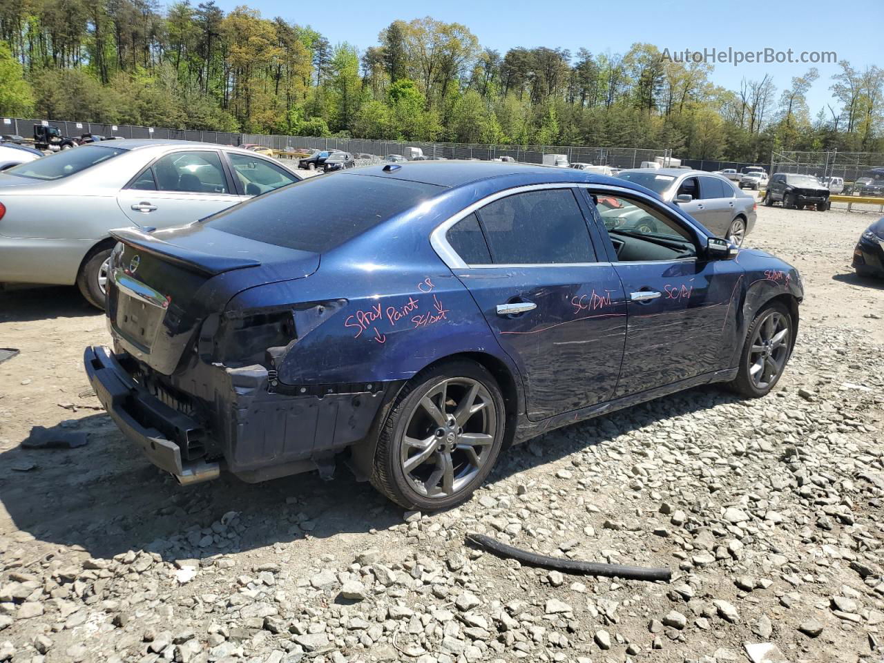 2014 Nissan Maxima S Blue vin: 1N4AA5APXEC479498