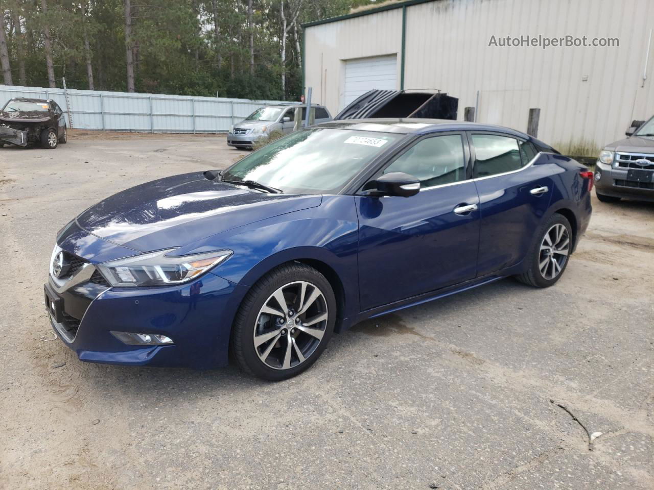 2017 Nissan Maxima 3.5s Синий vin: 1N4AA6AP0HC385740