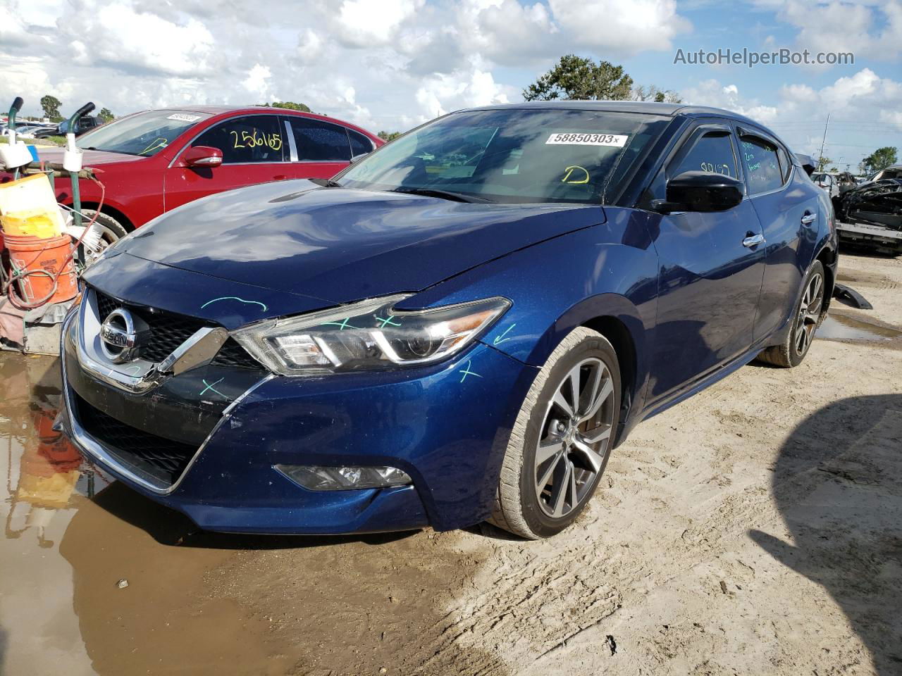 2017 Nissan Maxima 3.5s Синий vin: 1N4AA6AP0HC438954