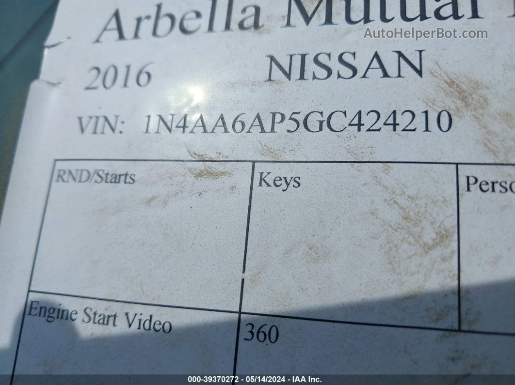 2016 Nissan Maxima 3.5 Sl White vin: 1N4AA6AP5GC424210