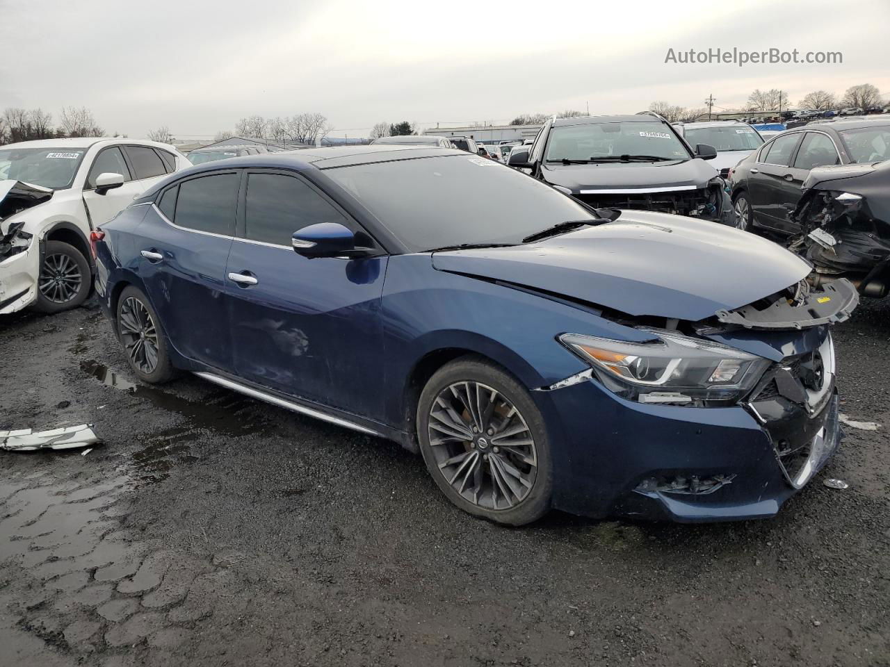 2016 Nissan Maxima 3.5s Синий vin: 1N4AA6AP6GC439573