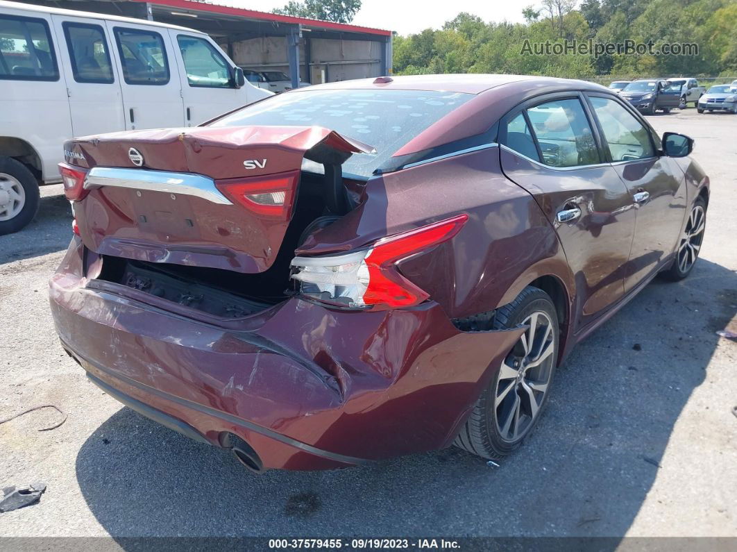 2016 Nissan Maxima 3.5 Sv Maroon vin: 1N4AA6AP6GC439718