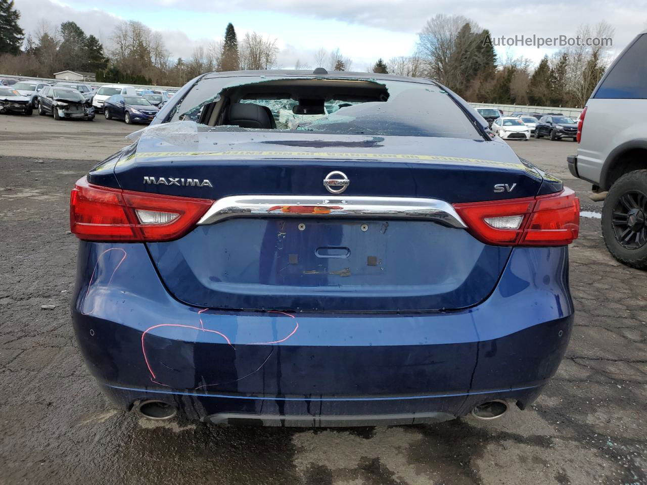 2017 Nissan Maxima 3.5s Синий vin: 1N4AA6AP6HC373057