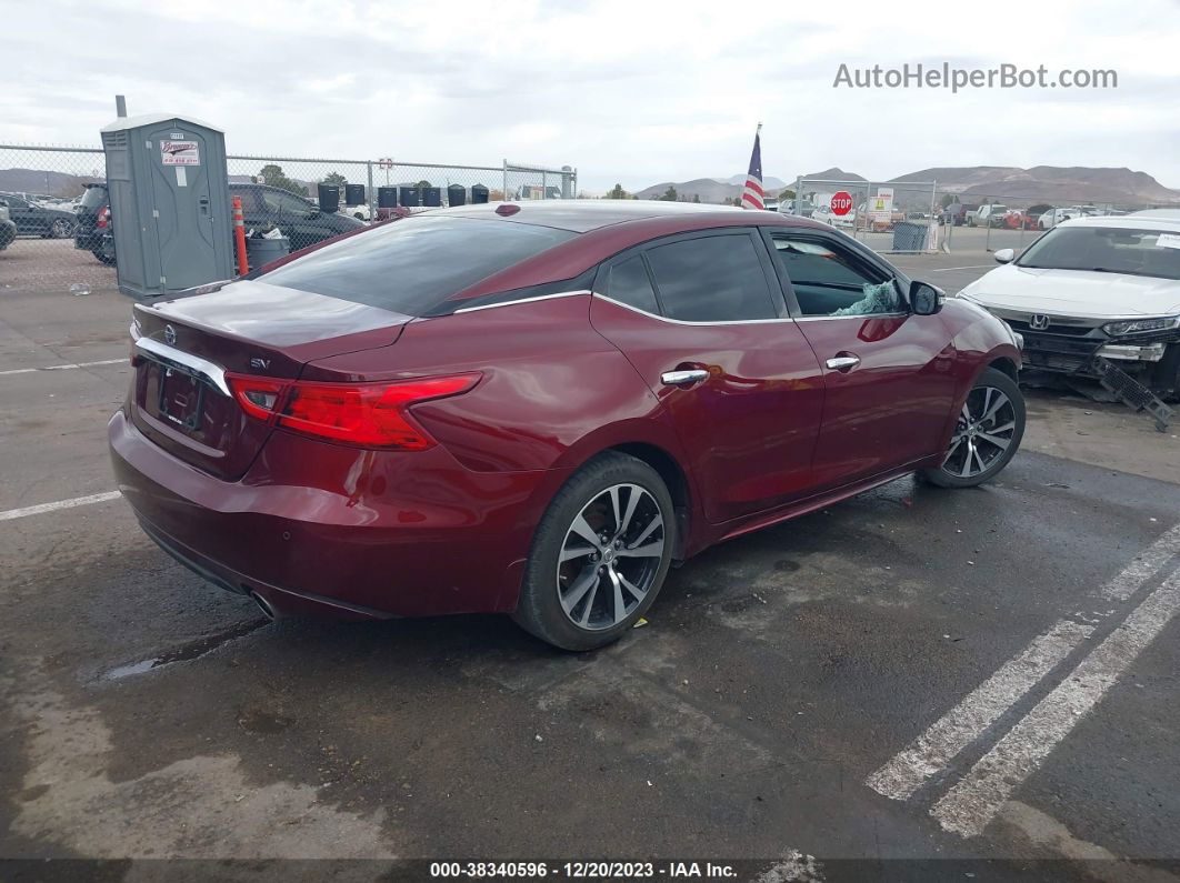 2018 Nissan Maxima 3.5 Sv Maroon vin: 1N4AA6AP6JC370567