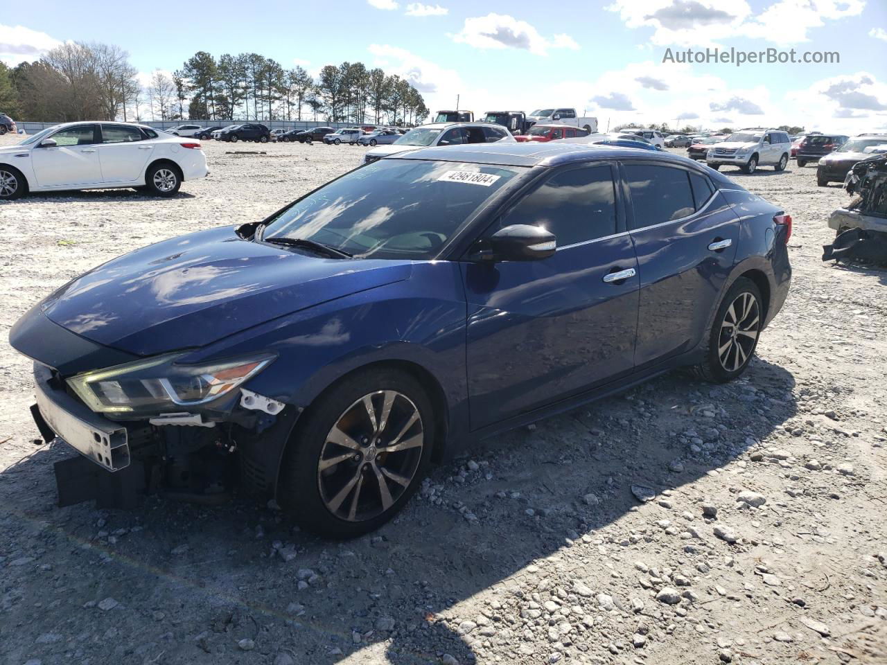 2016 Nissan Maxima 3.5s Синий vin: 1N4AA6AP7GC448332