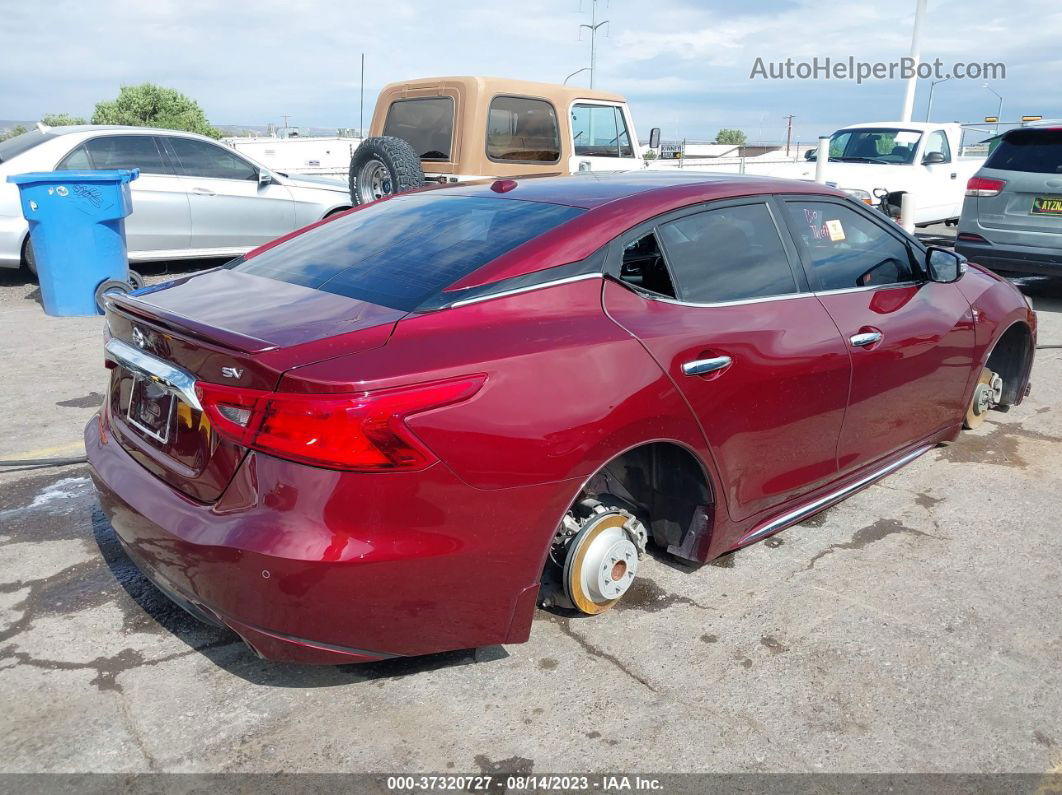 2017 Nissan Maxima Sv Maroon vin: 1N4AA6APXHC420879