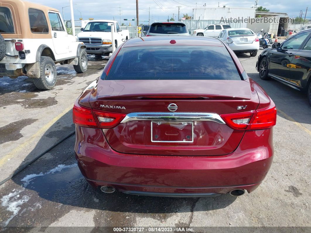 2017 Nissan Maxima Sv Maroon vin: 1N4AA6APXHC420879