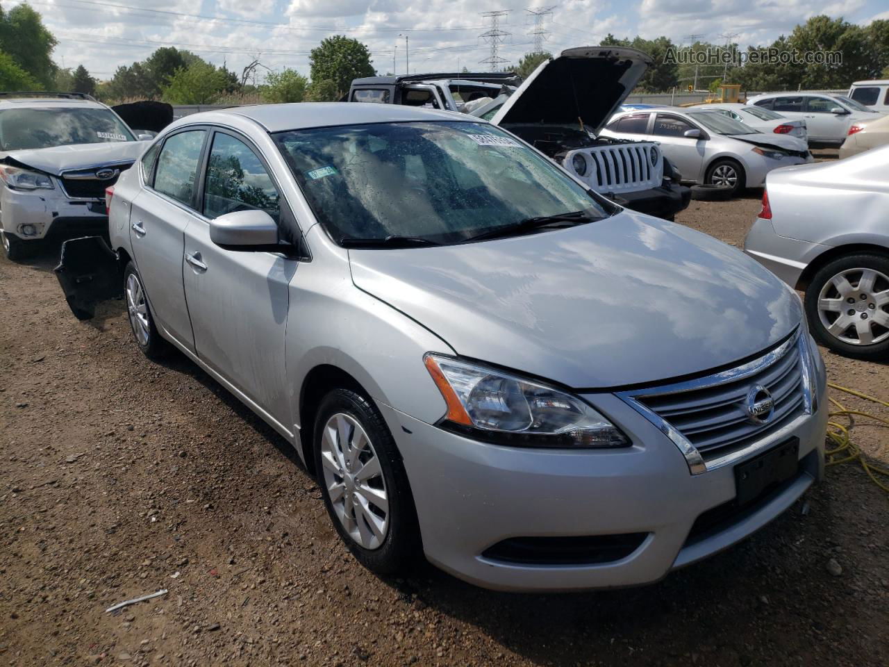 2014 Nissan Sentra S Silver vin: 1N4AB7AP6EN855854