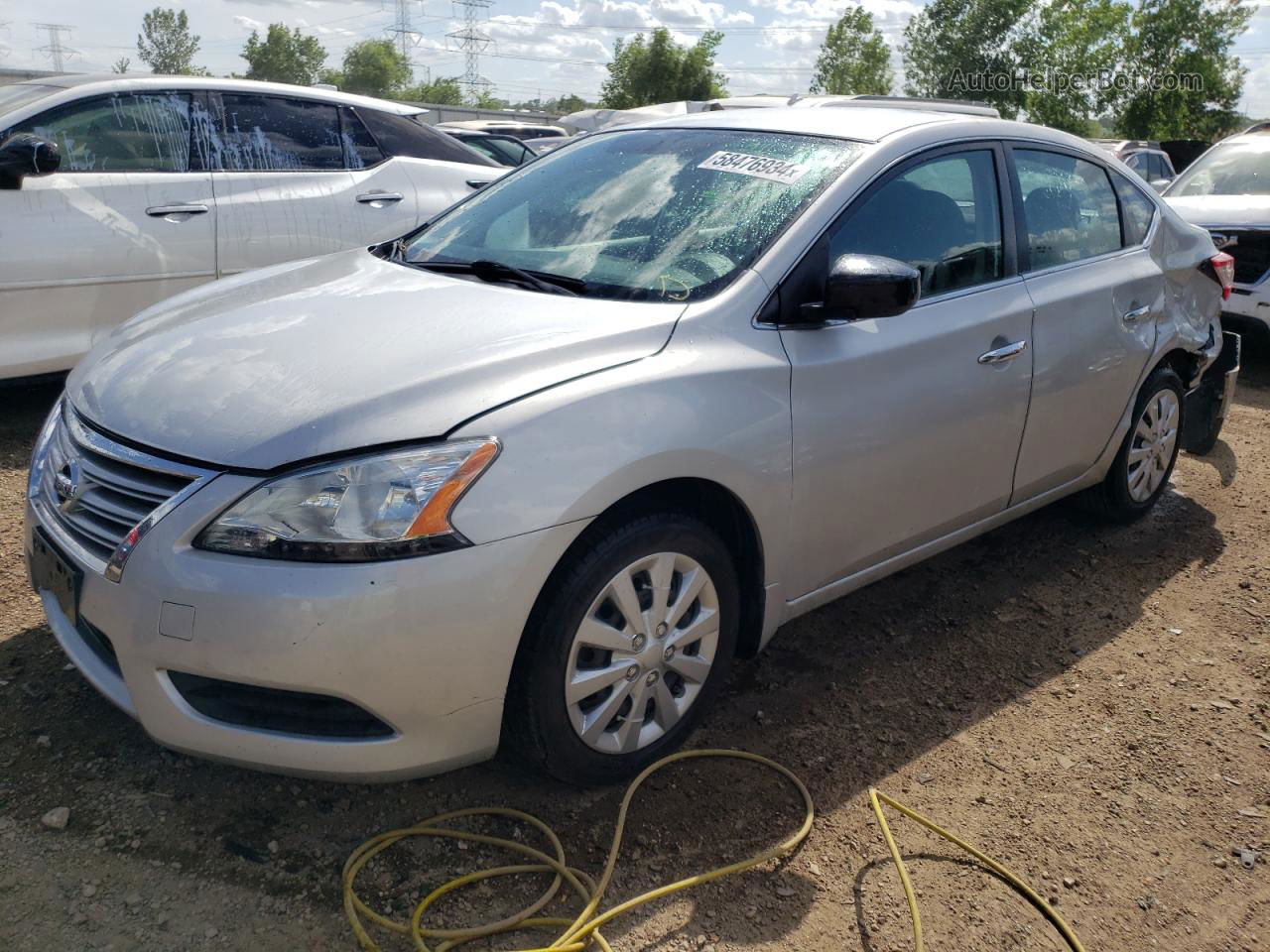 2014 Nissan Sentra S Silver vin: 1N4AB7AP6EN855854