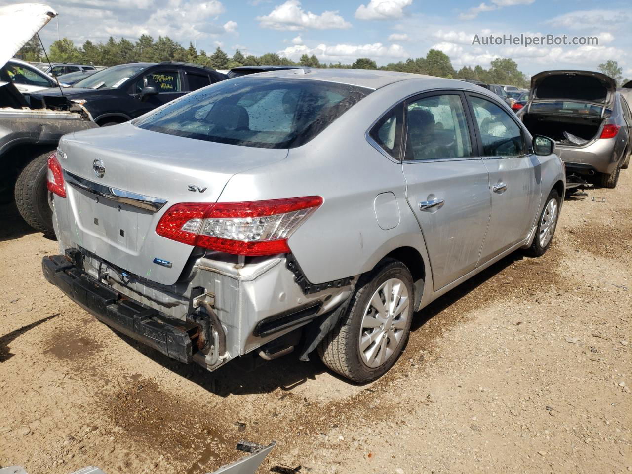 2014 Nissan Sentra S Silver vin: 1N4AB7AP6EN855854