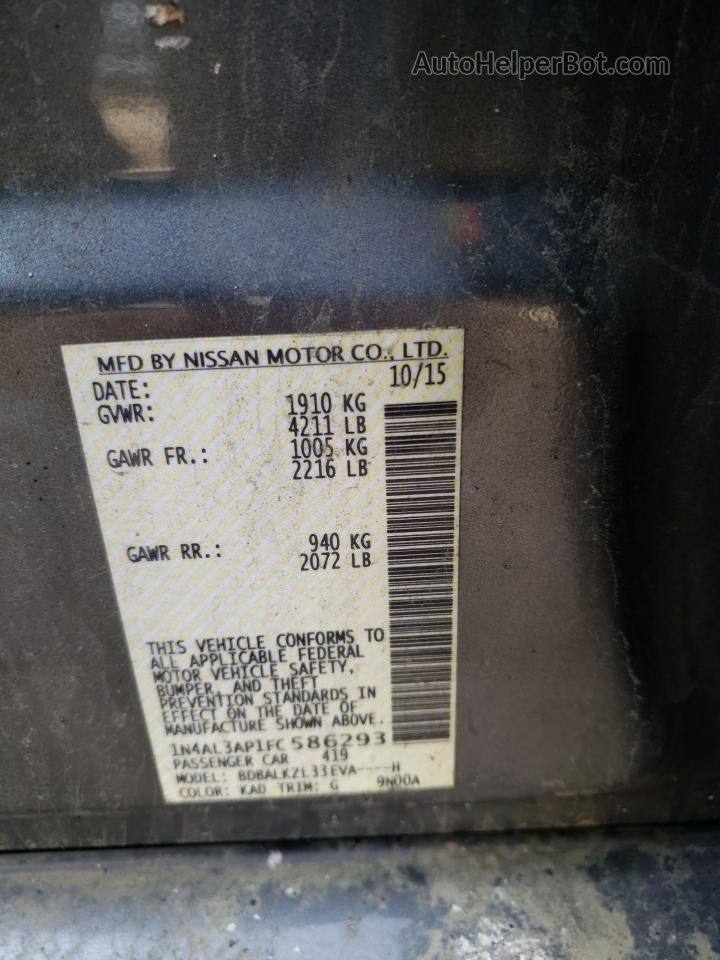 2015 Nissan Altima 2.5 Серый vin: 1N4AL3AP1FC586293