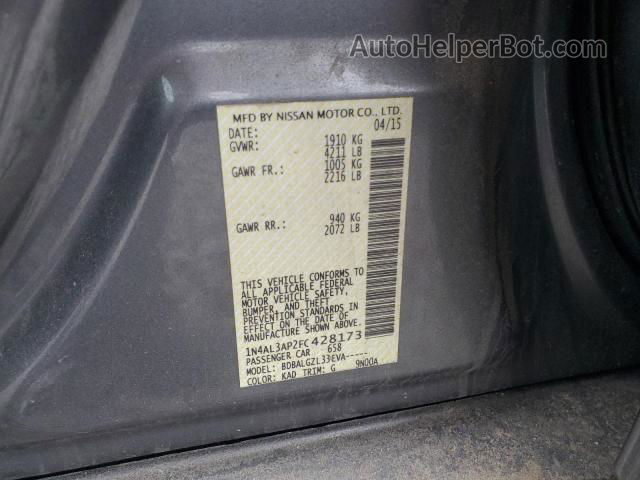 2015 Nissan Altima 2.5 Угольный vin: 1N4AL3AP2FC428173